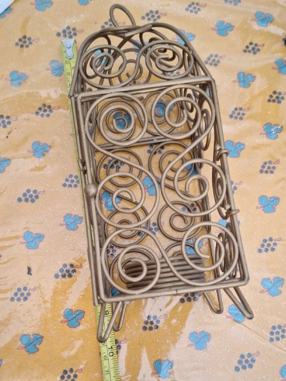 Gold Scrollwork Metal Lantern Candle Holder